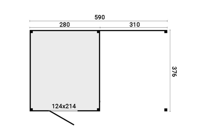 Kubio 590 X 380 cm plattegrond