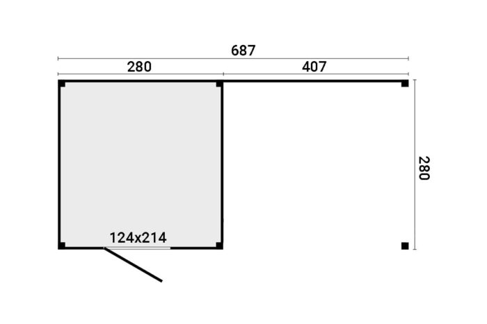 Kubio 690 X 280 cm plattegrond